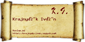 Krajnyák Iván névjegykártya